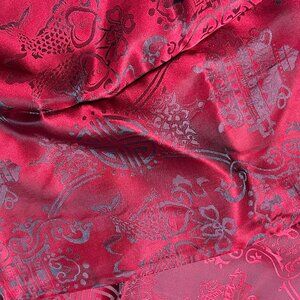 Shanghai Tang 100% Silk Scarf – Pink Jacquard
